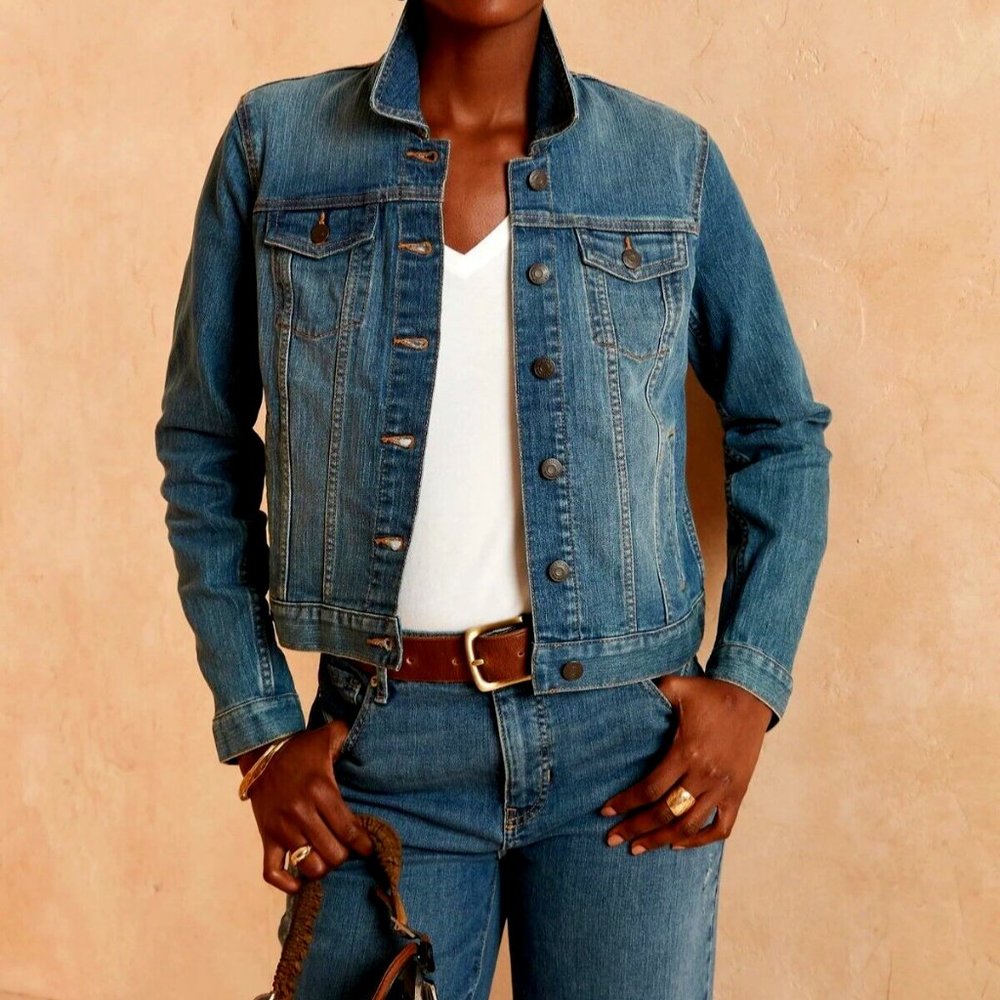 Banana Republic Button Front Denim Jacket Size Petite XL ~ NEW